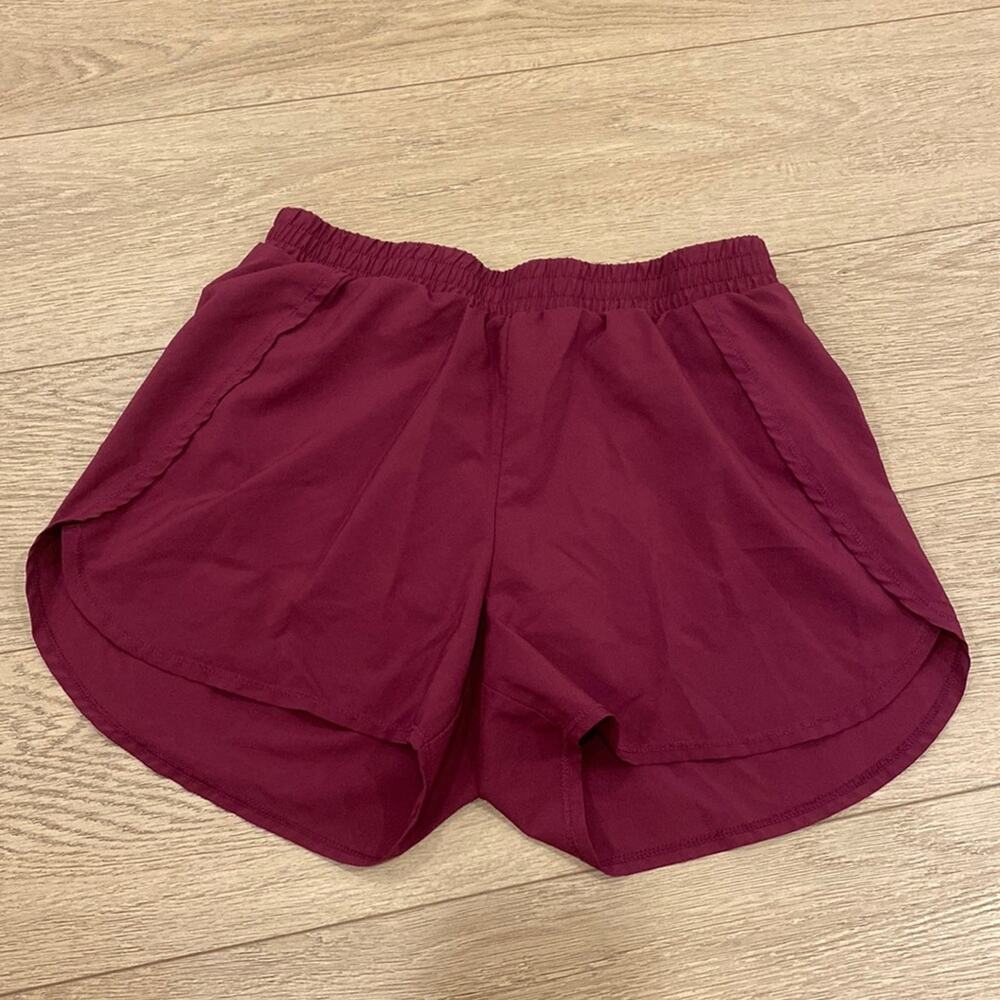 All in Motion running shorts burgundy pink girls kids elastic XL 14 16